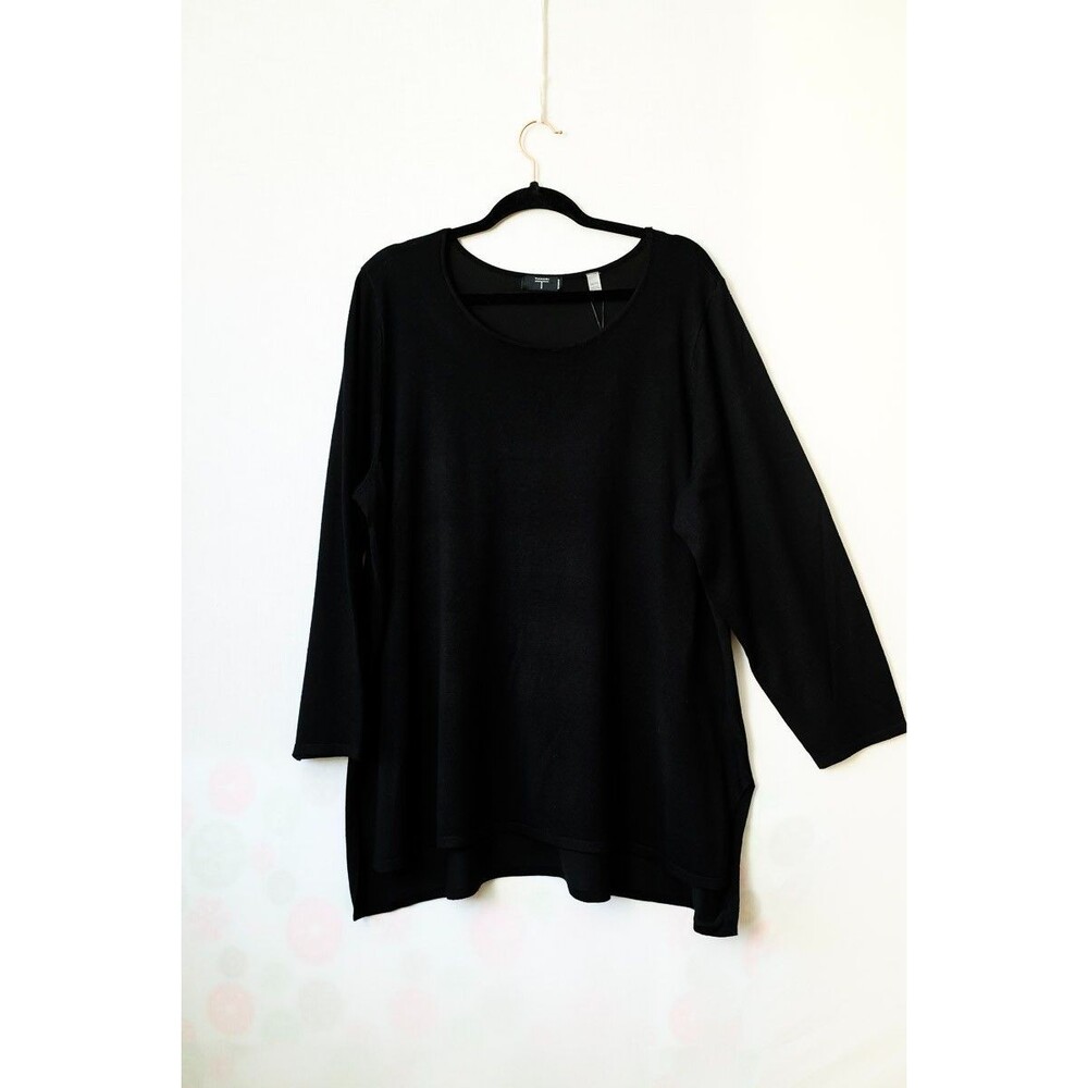 Tahari Woman Black Sweater NEW 2X Plus pullover long sleeve